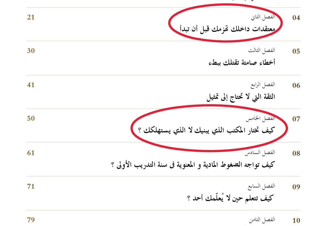 فهرس كتاب طاولة الكبار — الفصول ٤ إلى ١٠